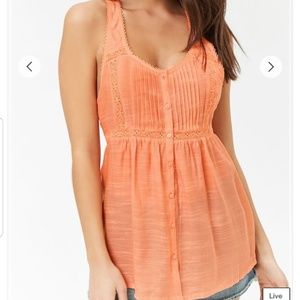 Pintucked Crochet Top